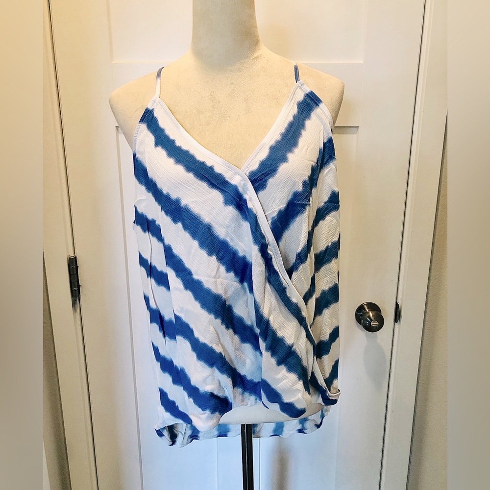 Stitchfix Market & Spruce Quiet Harbor Tie Dye Blue & White Tank Top